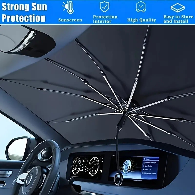 UPF50+ Roll-Up Windshield Sunshade